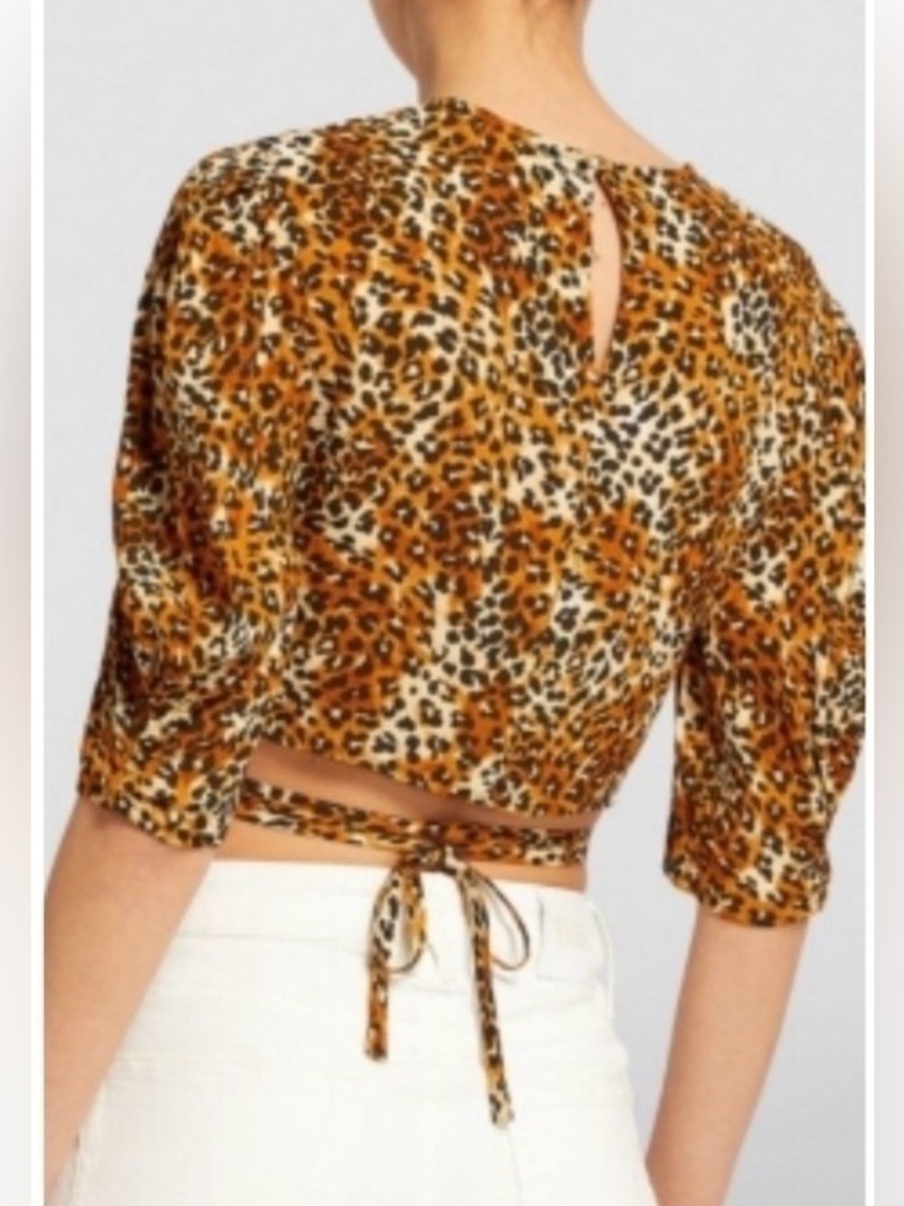 maje Leopard Print Blouse Small (1) Mob Wife Indie Sleaze Boho Chic - Picture 2 of 16